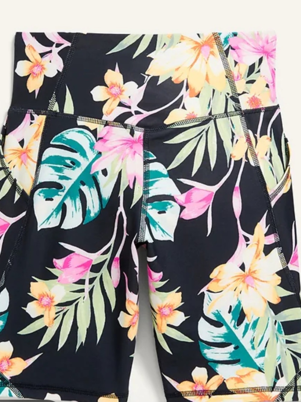 OLD NAVY High-Waisted Floral Biker Shorts Junior Size L(10-12)